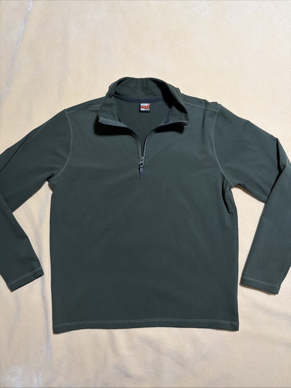 32 Degrees Men’s Heat Tech 1/4 Zip Pullover, Army Green Size Medium